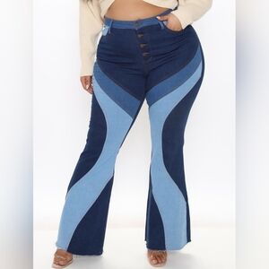 Fashion Nova Patchwork Flare Jeans